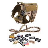 Military Tactical Large Dog Harness Set – Training Vest with Collar, Leash, Bags & Patches for Malinois & Large Breeds