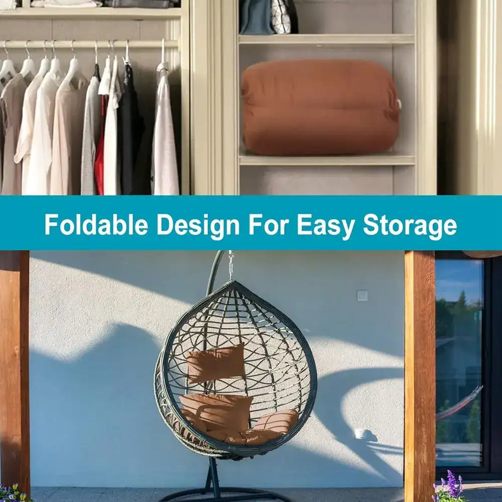 Soft Hanging Egg Chair Cushion – Outdoor Swing & Hammock Replacement Seat Pad with Ties