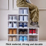 6-Layer Foldable Transparent Shoe Storage Organizer – Stackable Dustproof Sneaker Box Cabinet for High-Tops & Everyday Shoes