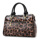 Luxury Leopard Print Cowhide Handbag for Women – Large Capacity Shoulder Bag