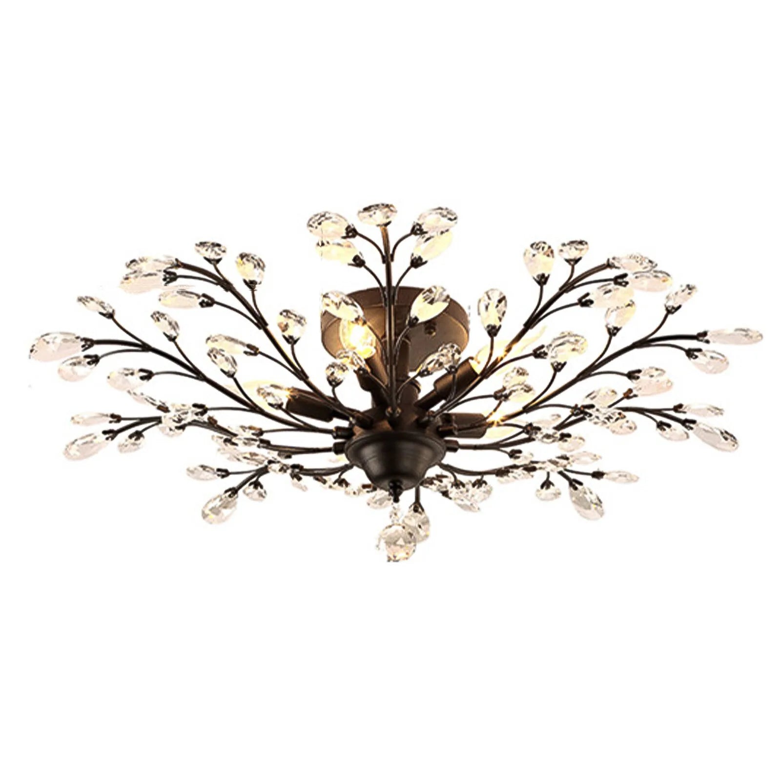 5-Lights Crystal Chandelier – Vintage Branches Ceiling Pendant Lamp, Elegant Decorative Lighting Fixture