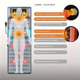 “Ultimate Full-Body Heated Vibration Massage Mat – 10 Motors Neck/Back/Leg Relief”