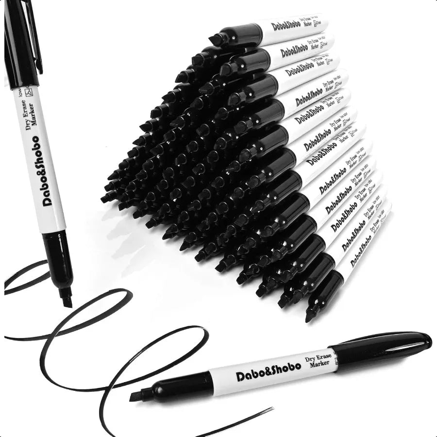 Dry Erase Markers – 80-Pack Black Chisel Tip Whiteboard Pens for School, Office & Home 🖊️