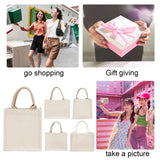 Women’s DIY canvas tote bag – large-capacity shopper handbag with sturdy handle, reusable grocery bag for daily use, weddings & gifts