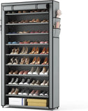 10-Tier Covered Shoe Rack – Large-Capacity Vertical Storage for 50–55 Pairs