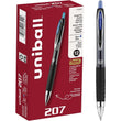Uni-ball Signo 207 Gel Pens (12 Pack, 1.0mm Bold) – Blue Ink, Retractable, Water-Resistant