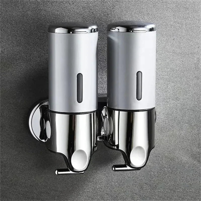 Wall-Mount Bathroom Liquid Soap Dispenser – Refillable Hand Sanitizer, Shampoo & Shower Gel Container