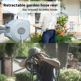 Giraffe Tools CW20 Retractable Garden Hose Reel – 5/8″ x 65 ft Heavy-Duty Swivel Bracket