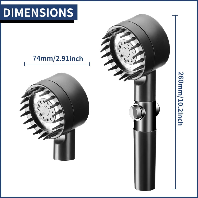 3-Speed Adjustable Shower Head – High-Pressure, Water-Saving Spray Modes