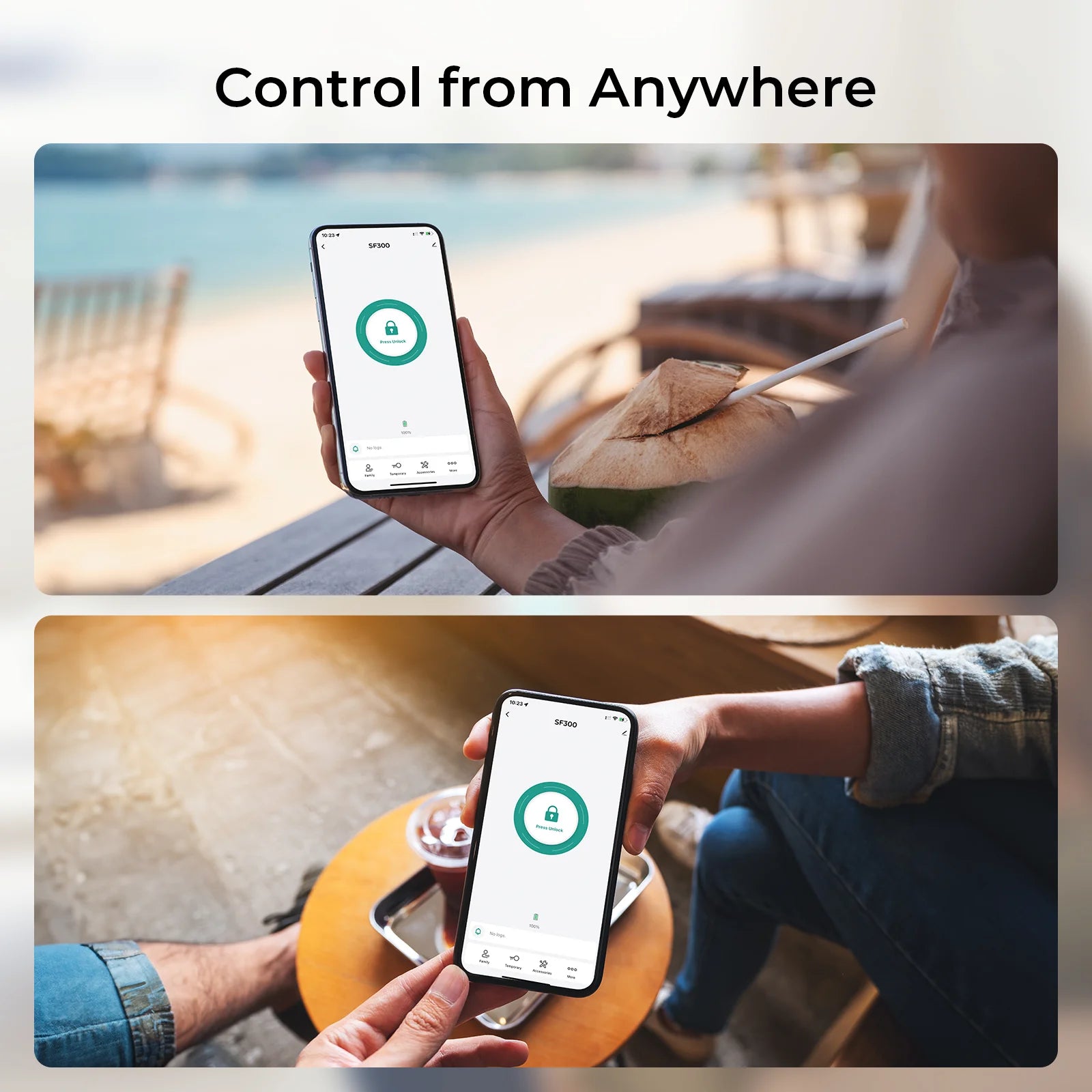 LNDU WL01 Smart Lock – WiFi Entry Deadbolt with Fingerprint, App Control & Rechargeable Battery