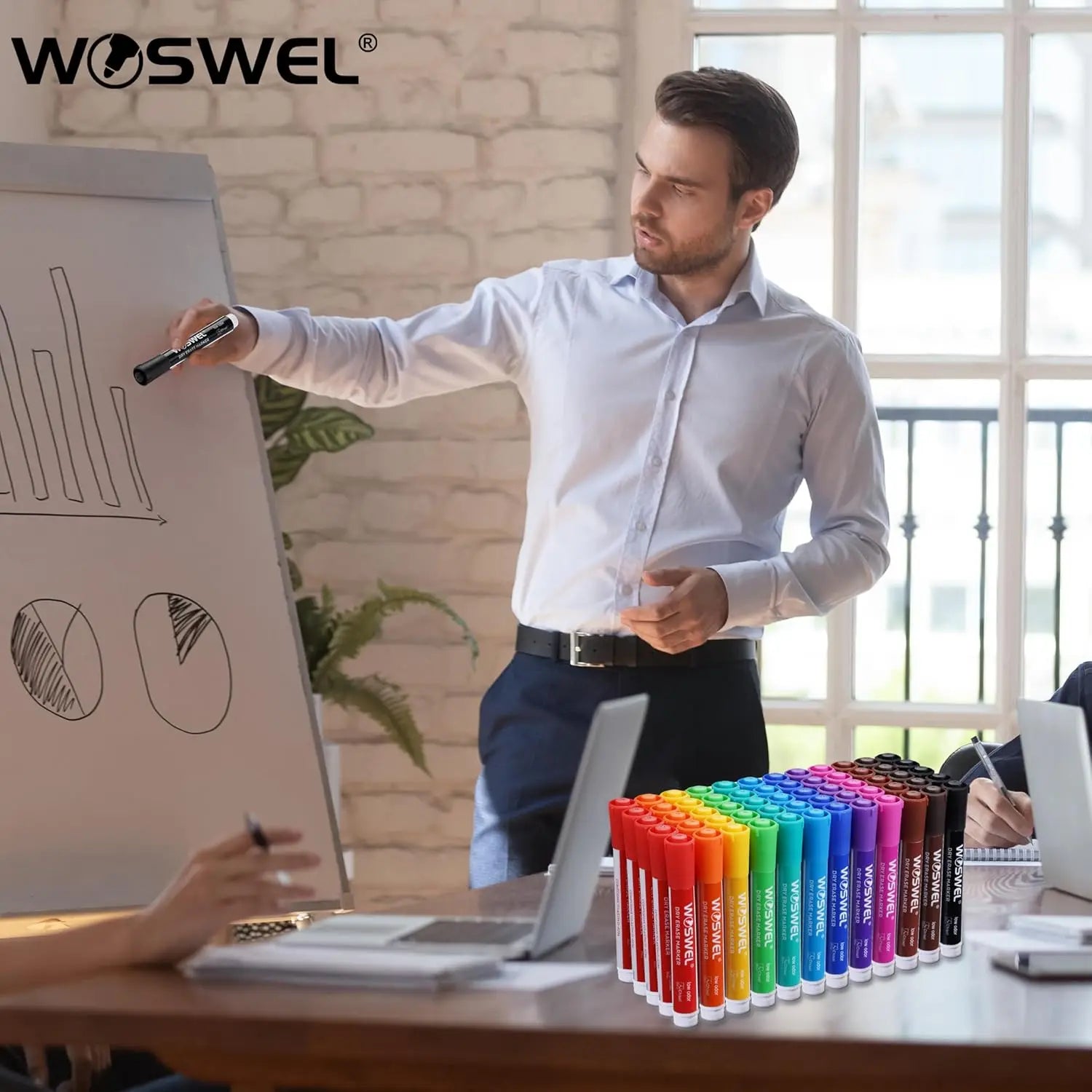 Dry Erase Markers – 60 Bulk Pack Chisel Tip Whiteboard Markers in 12 Assorted Colors 🖊️