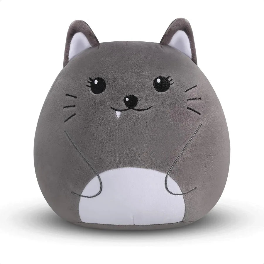 10-Inch Cat Plush Pillow – Soft Stuffed Animal Toy, Cute Fluffy Cushion, Collectible Comfy Pillow for Kids, Boys & Girls Bedroom Decor