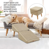 Integrated Dog Ramp & Footstool – Sofa-Height Gentle Incline Pet Step for Dogs