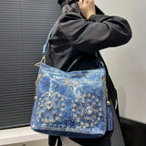 Luxury Gradient Diamond-Embellished Shoulder Bag – Large Capacity Women’s Crossbody / Tote