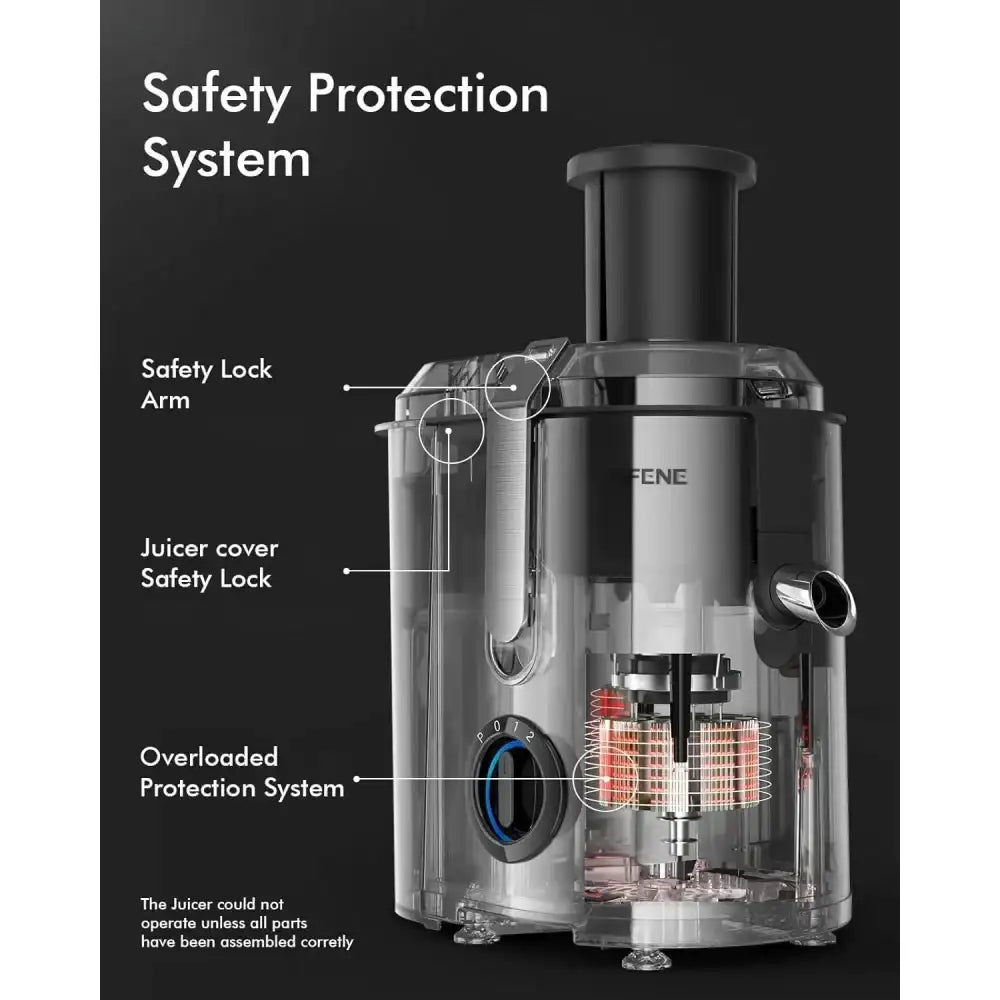 High-Power 3-Speed Juicer Machine – Large 3.2″ Feed Chute for Whole Fruits & Veggies