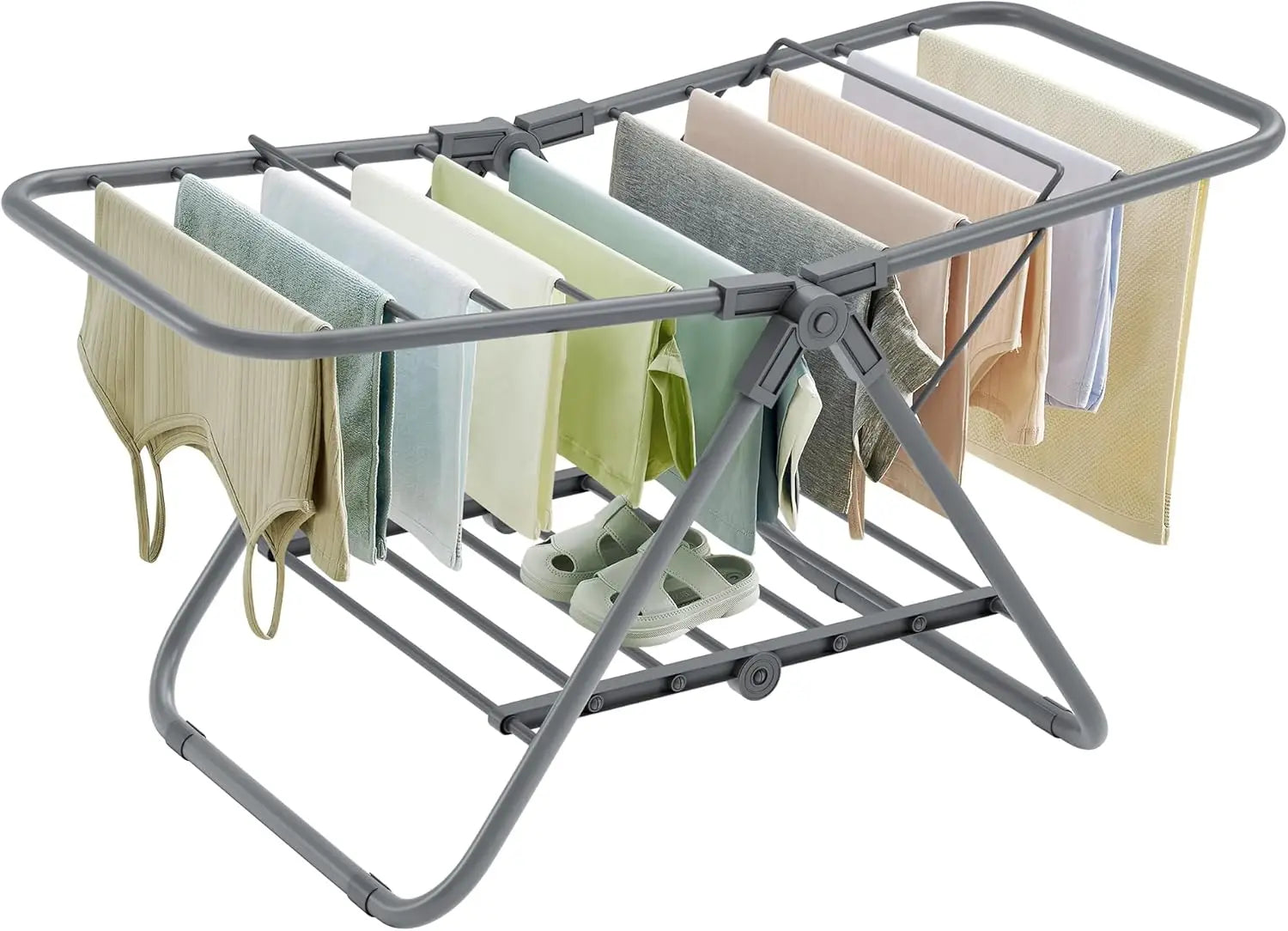 Foldable 2-Level Laundry Drying Rack – Space-Saving Clothes & Towel Drying Stand for Small Spaces