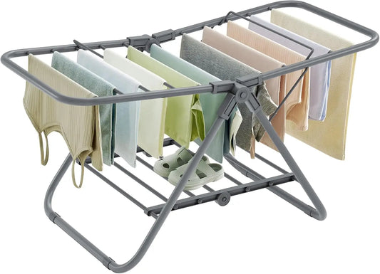 Foldable 2-Level Laundry Drying Rack – Space-Saving Clothes & Towel Drying Stand for Small Spaces