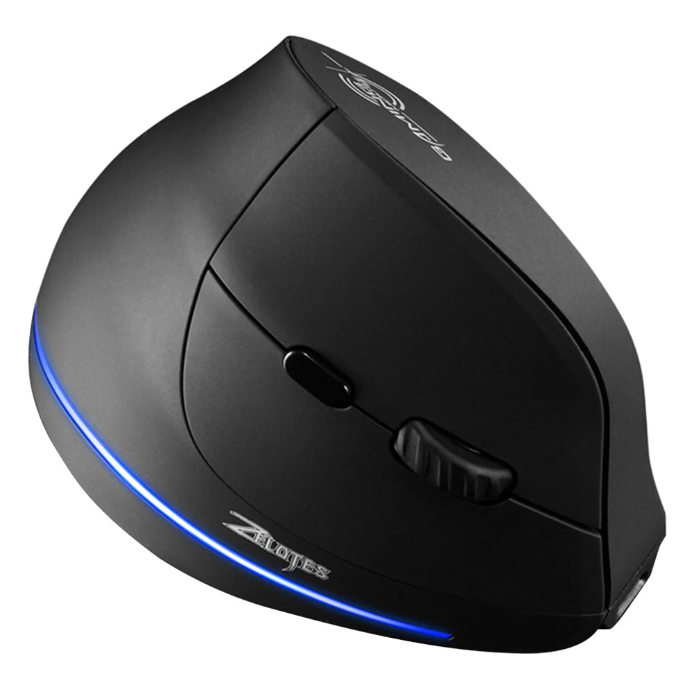 Zelotes F-35 Vertical Wireless Mouse – Ergonomic Rechargeable 6-Button Design with Adjustable 2400 DPI