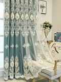 Luxury Vintage Embroidered Curtains – Dual-Layer 3D Relief Pattern for Privacy & Light Control (Single Panel)