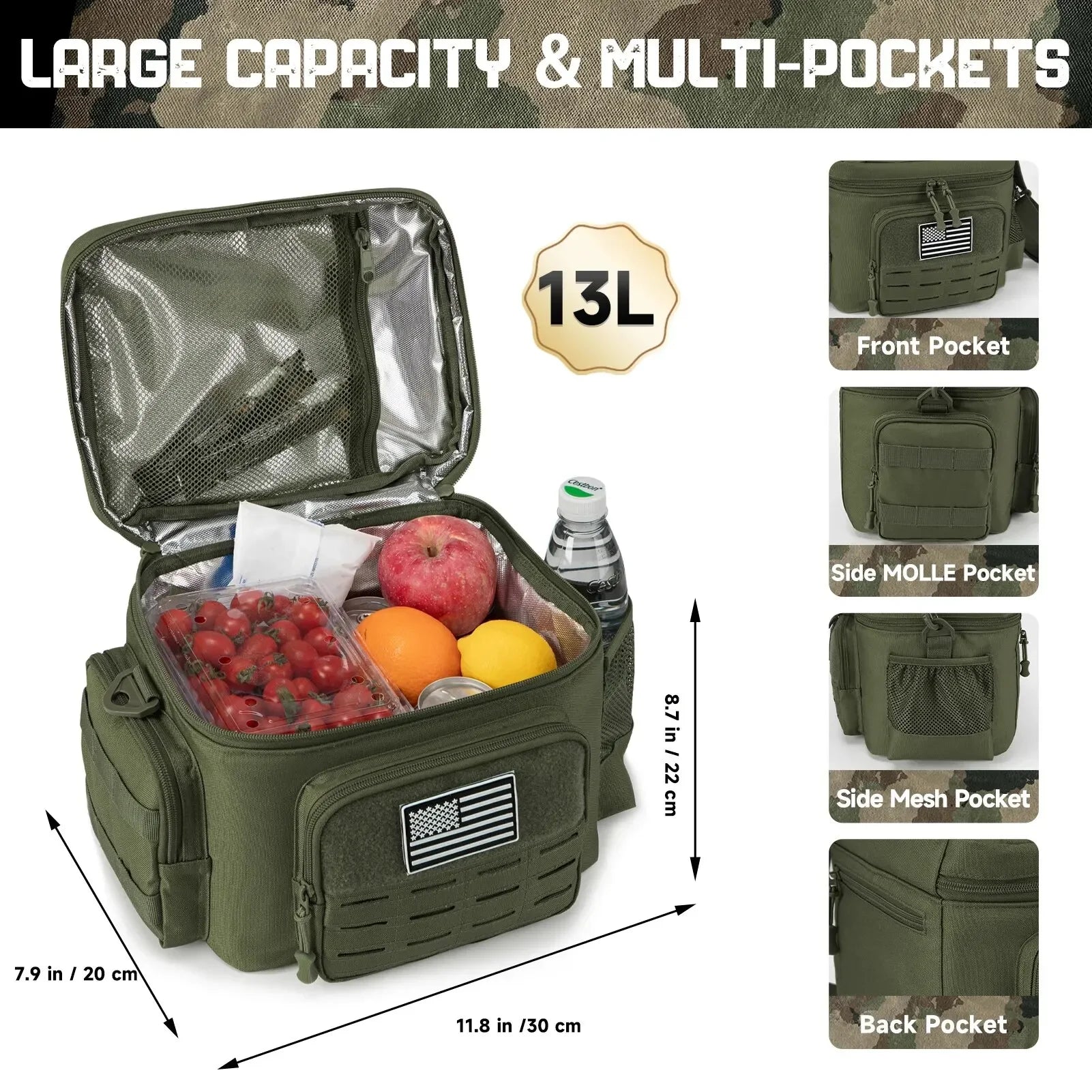 Tactical Lunch Box for Men – Heavy-Duty Leakproof Insulated Lunch Bag for Work, Camping & Outdoor Use