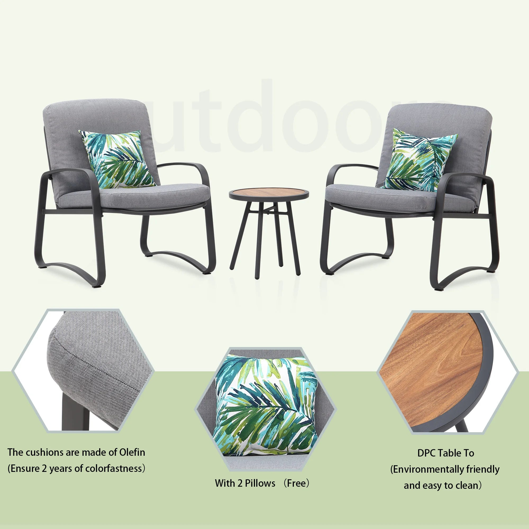 “3-Piece Rocking Bistro Set – Wicker Patio Chairs with Cushions & Coffee Table for Porch, Garden & Outdoor Living”
