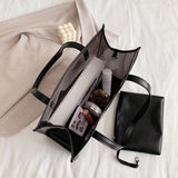 Transparent Mini Tote Pouch for Women – Large Composite Clear Under-Arm Bag