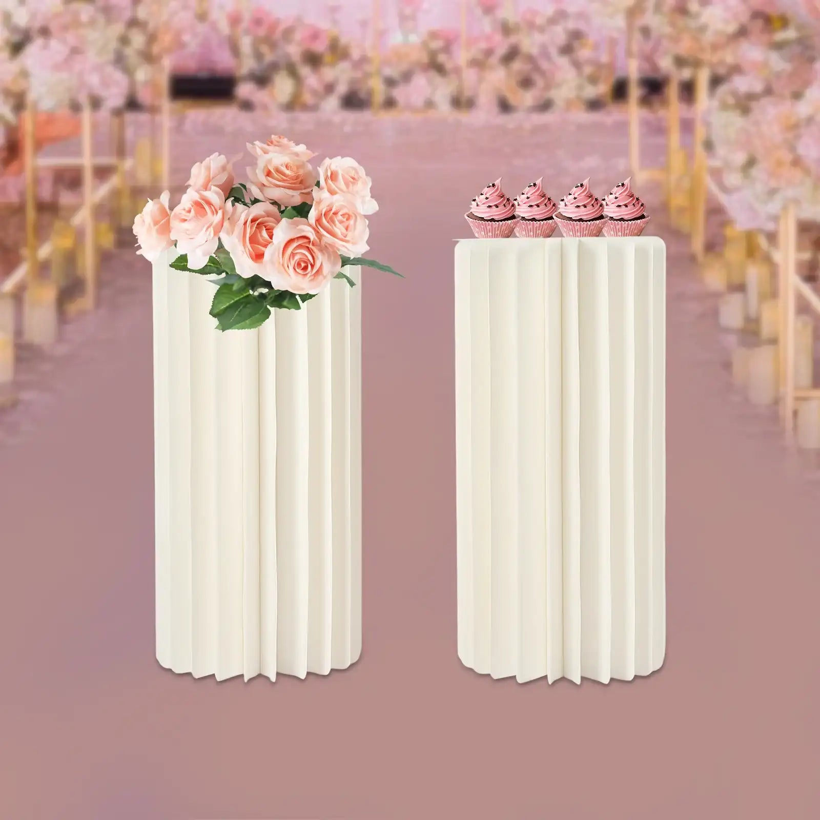“Wedding Centerpieces Cardboard Vase Sets – Cylinder Flower Stand Décor for Party & Event Tables”
