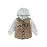 Patch-Detail Hooded Spring/Autumn Coat for Toddler Boys (Ages 1-4)