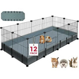 12-Panel Durable Small Animal Playpen with Waterproof Mat – Indoor/Outdoor Puppy, Rabbit & Guinea Pig Fence