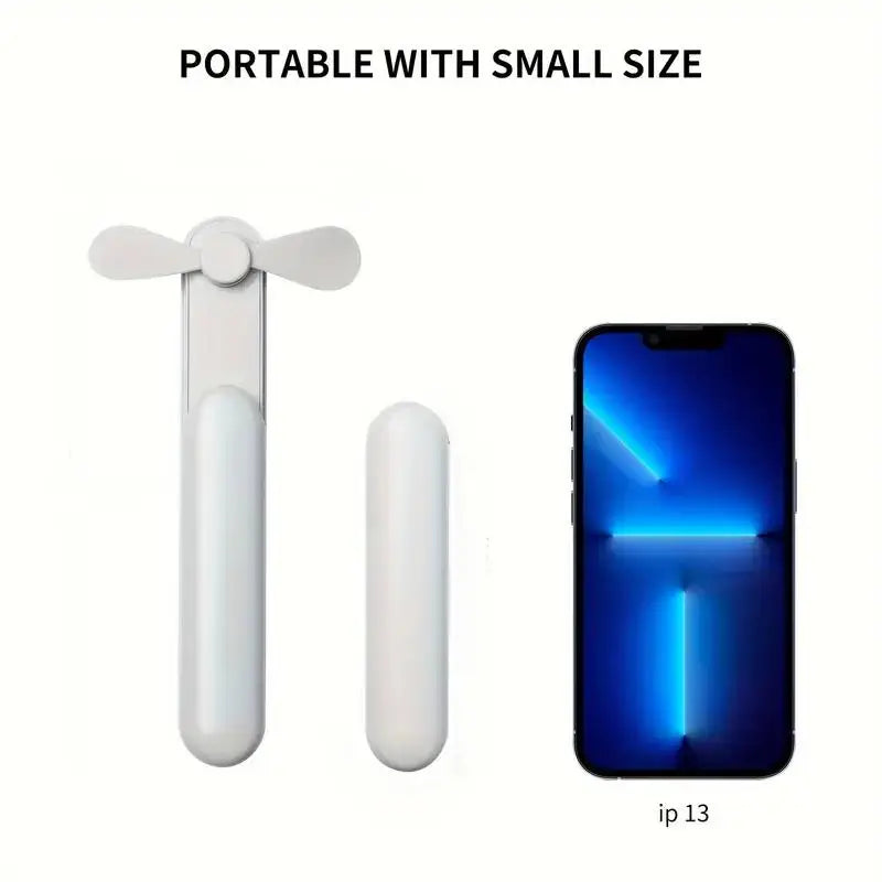 Portable Mini USB Fan – 2000mAh Rechargeable Battery, Power Bank Function, 3 Speeds & Foldable Design 💨🔋