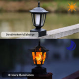 Waterproof Outdoor Solar Flame Post Light – Flickering Flame LED Lantern for Garden & Patio (Fits 4x4 / 5x5 / 6x6 Wooden Posts)