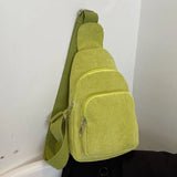 Women’s Corduroy Sling Waist Pack – Casual Solid Color Commute Bag with Adjustable Strap for Weekend & Vacation