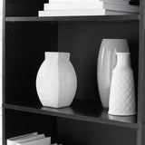 5-Shelf Bookcase with Adjustable Shelves, True Black Oak - PulinGO