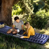 Outdoor Inflatable Sleeping Mat – 4" Thick Camping Air Mattress with Built-In Pillow & Pump for Hiking 🏕️💤