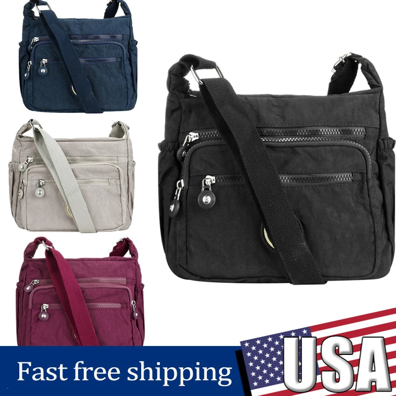 Women’s Waterproof Nylon Crossbody Messenger Bag – Casual Shoulder Bag High Quality