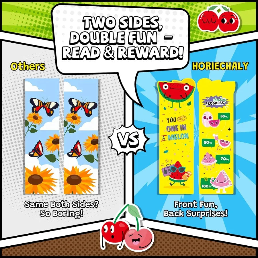 70-Piece Scented Scratch & Sniff Bookmarks – Cute Fruit Theme Assorted Educational Markers