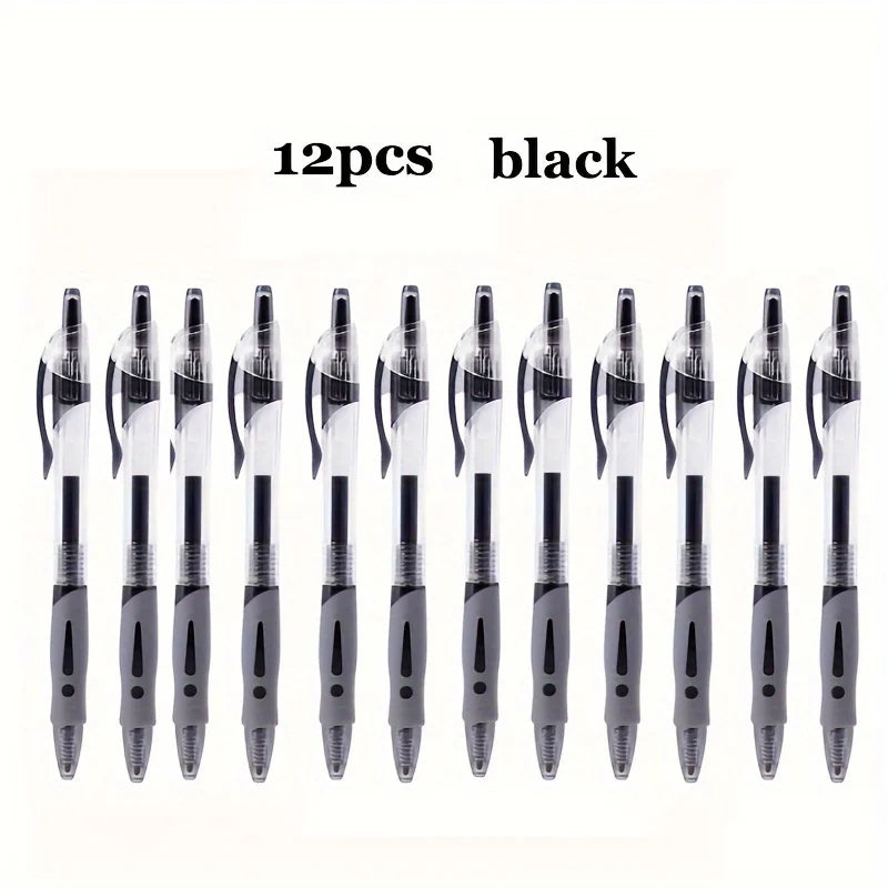 12-Pack Retractable Gel Ink Roller Ball Pens – Smooth, Quick-Dry, Water-Resistant Writing for School & Office