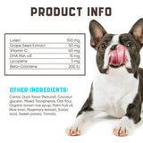 Eye Vitamins for Dogs – Complete Vision, Tear Stain & Immune Support Supplement with Carrot, Fish Oil & Lutein