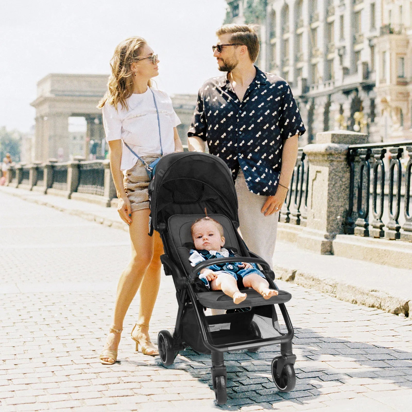 Standard Stroller Seat – Foldable & Portable Luxury Baby Carriage with 360° Swivel for Newborns & Toddlers 👶✨