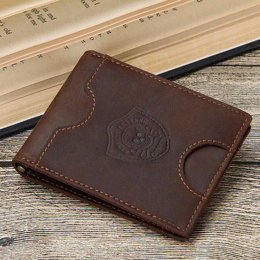 CONTACT’S Genuine Leather RFID Wallet – Slim Bifold Money Clip with Card Holder & Coin Pocket for Men