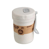 300 ml Wheat-Straw Sealed Soup Cup with Lid – Healthy Material Lunch Box & Portable Food Container