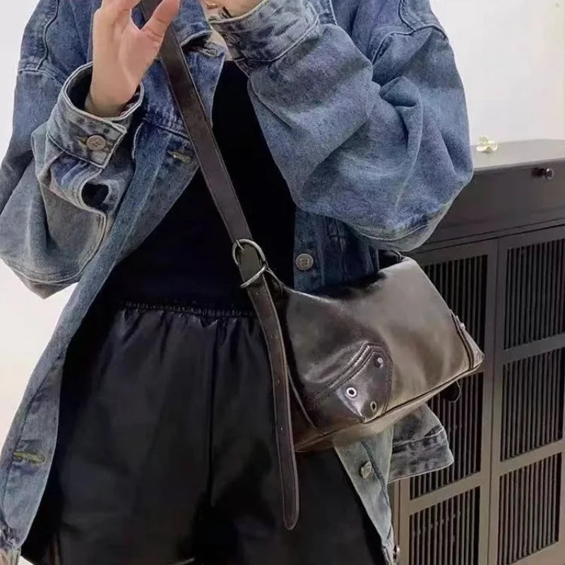 2025 New Design PU Leather Baguette Bag – Fashion Handbag & Crossbody with Zipper Closure for Daily Use 👜✨