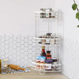 White 3-Tier Rustproof Metal Corner Shelf – Space-Saving Organizer for Bathroom, Kitchen & Living Room
