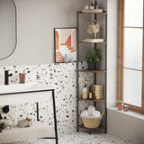 5-Tier Corner Shelf Stand – Tall Space-Saving Organizer for Bedroom, Bathroom & Plant Display 🌿