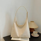 Women’s retro simple tote bag – large-capacity shoulder handbag, versatile casual shopping & work bag with minimalist design