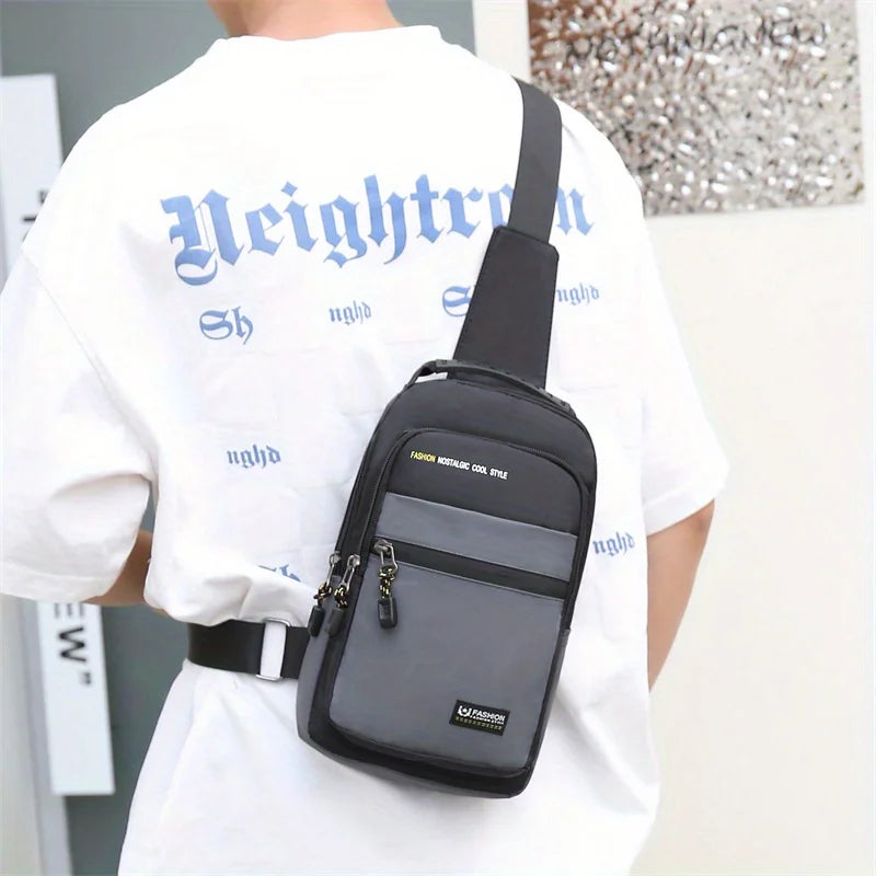 Men’s Casual Oxford Crossbody Sling Bag – Fashion Sports Travel Shoulder Bag with Lightweight Design for Daily Use