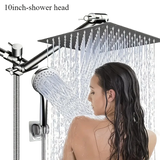 Bathroom Chrome-Plated Concealed Stainless Steel Pressurized Shower Set with Extended Lever Arm & Top Spray