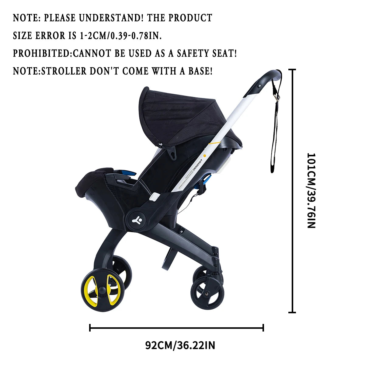 Multiride 2-Way Station Wagon Baby Stroller – Portable & Foldable Metal Frame with Adjustable Sunshade Roof