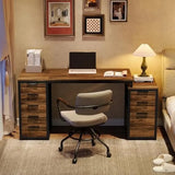 🖥️ Computer Desk with 8 Drawers – Office Desk with Reversible File Cabinet & Storage Writing Table for Home Office