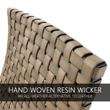 “3-Piece Leather-Texture Wicker Patio Chairs & Foldable Balcony Furniture Set with Side Table – Outdoor Lounge Seating”
